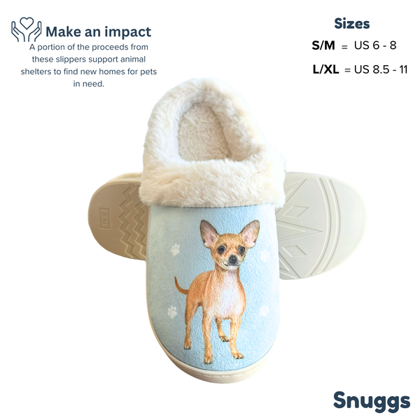 Snuggs Chihuahua, Fawn Slipper - Comfy - Pet lovers: Large