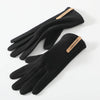 Wool-Blend Insulated Touchscreen Gloves -Black