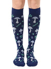 Compression Sock -Forest Mushrooms - Navy