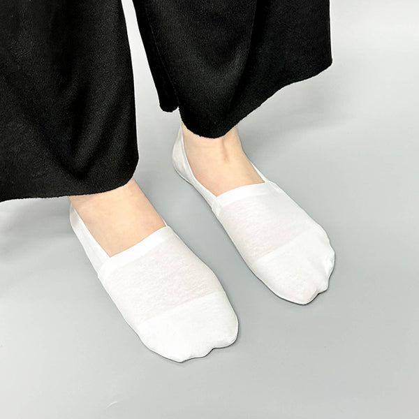 No Show Non Slip Premium Socks -White -Medium
