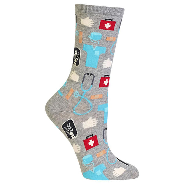 Women's Medical Crew Sock -Gray*