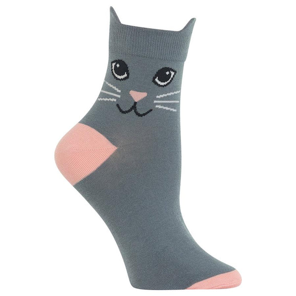 Women's Cat Ears Socks -Grey*