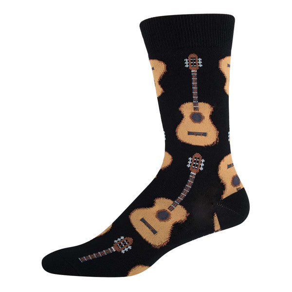 Men's Guitar Crew Sock -Black -King Size