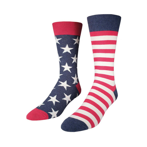 Men's Flag Crew Sock -Vintage Blue