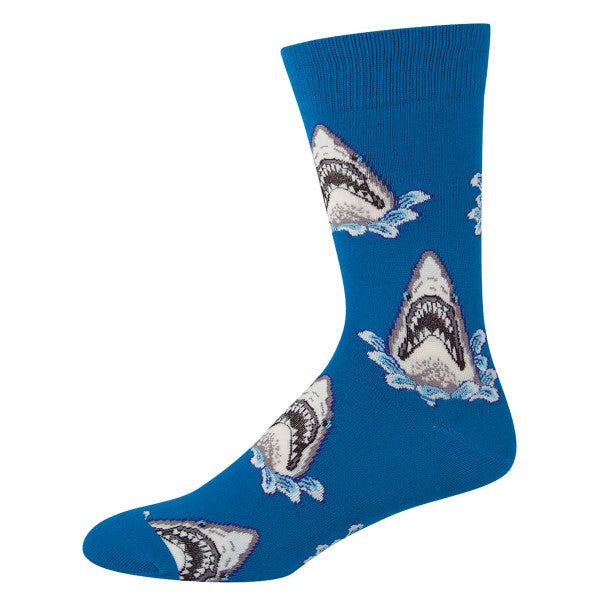 Men's Shark Attack Crew Sock -King Size