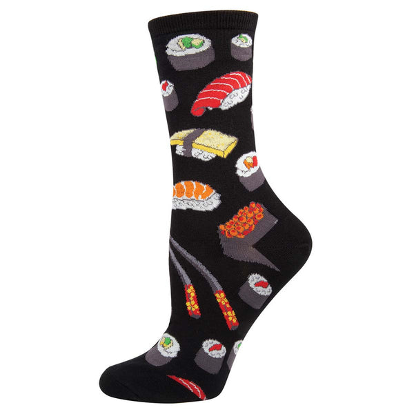 Women's Sushi Crew Sock -Black+