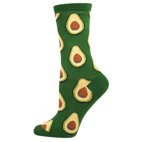 Women's Avocado Crew Sock -Green