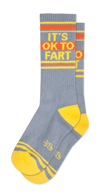 It's OK to Fart Crew Sock -Grey