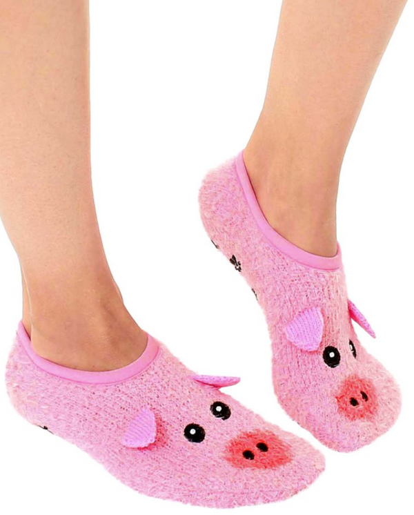 Fuzzy Slipper Pig Socks