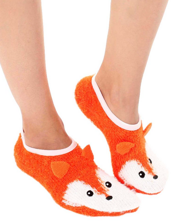 Fuzzy Slipper Fox Socks