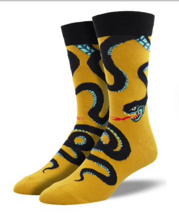 Men's Slither Me Timbers Crew Sock -Gold