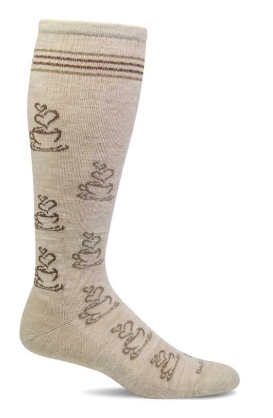 Women's Caffinate Moderate Graduated Compression Socks -Barley -Small/Medium