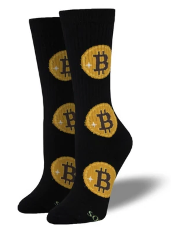 Athletic Bitcoin Crew Socks -Small / Medium