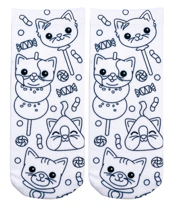 Coloring Socks Candy Cat