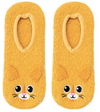 Fuzzy Slipper Tan Kitty Socks