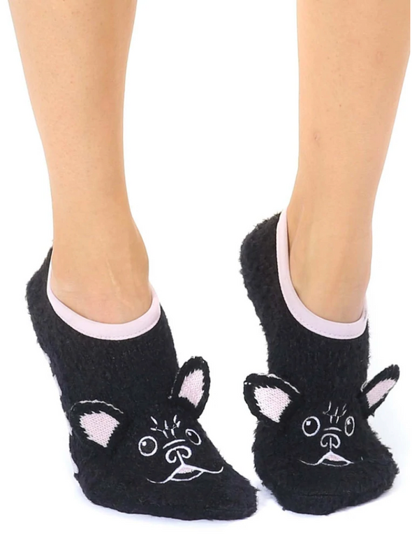 Fuzzy Slipper Frenchie Socks
