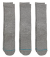 Men's Stance 3 Pack Icon Crew Socks -Grey -Large