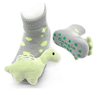 Green Dinosaur Boogie Toes Rattle Socks 1-2Y*