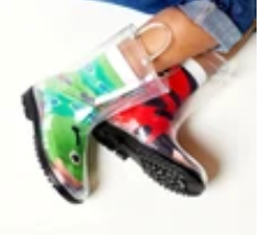 Kids See Thru Boots Size 5-6 Children's