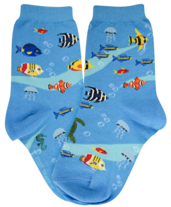 Kids's Aquarium Crew Sock -Size 12-5 Youth