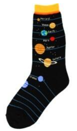 Kids's Planets Crew Sock -Size 10-1 Youth