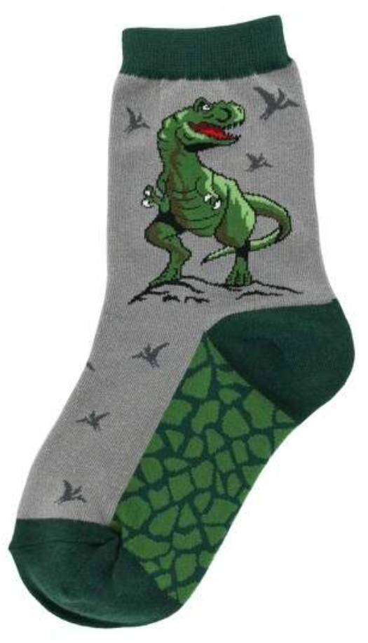 Kids's T-Rex Crew Sock -Size 12-5 Youth