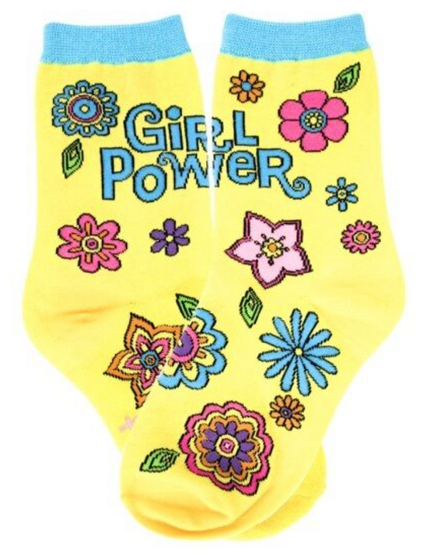 Kids's Girl Power Crew Sock -Size 10-1 Youth