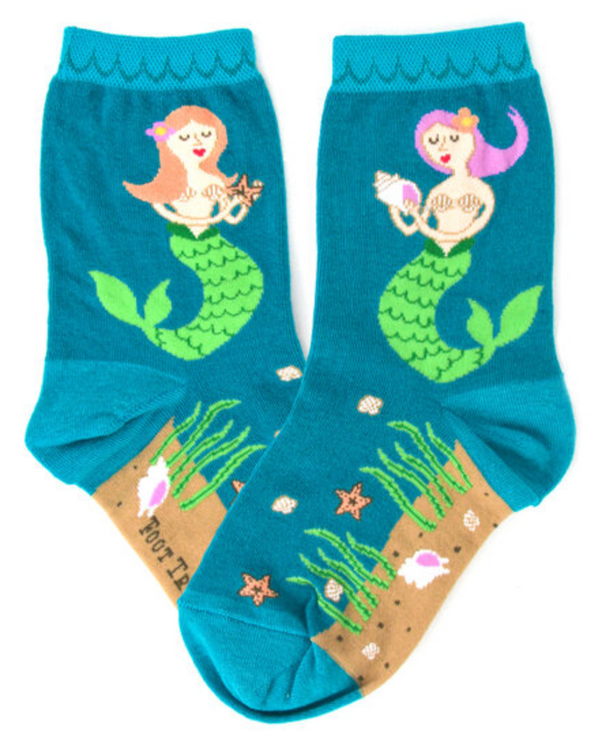 Kids's Mermaids Crew Sock -Size 10-1 Youth