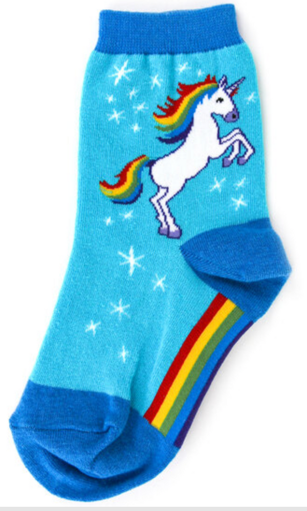 Kids's Unicorn Crew Sock -Size 10-1 Youth