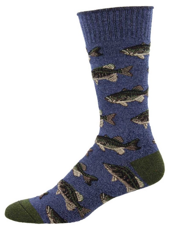 Outlands Stocked Lake Recycled Boot Socks -Blue -Large
