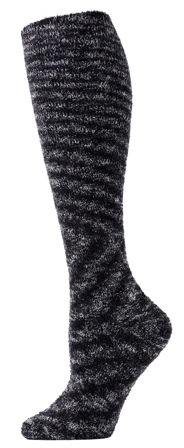 Women's High Frequency Knee Socks -Black & White