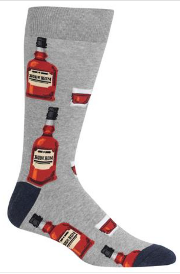 Men's Bourbon Crew Socks -Grey Heather