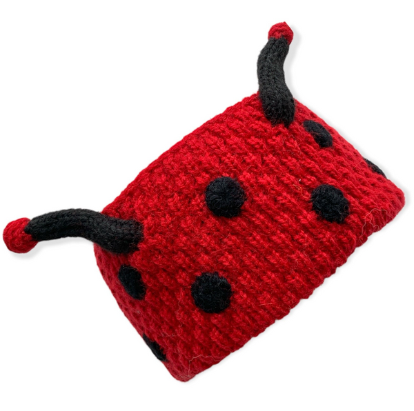 Knit Headband -Lady Bug