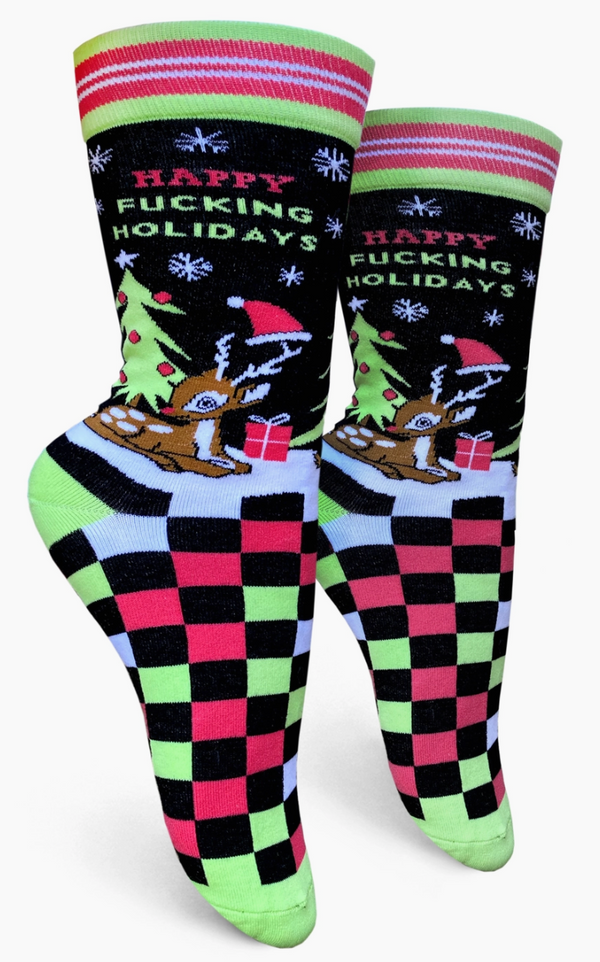 Women's Happy Fucking Holidays Crew Sock