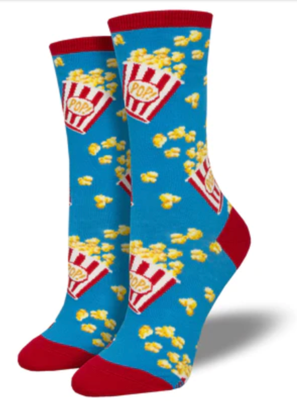 Women's Classic Popcorn Crew Sock -Blue