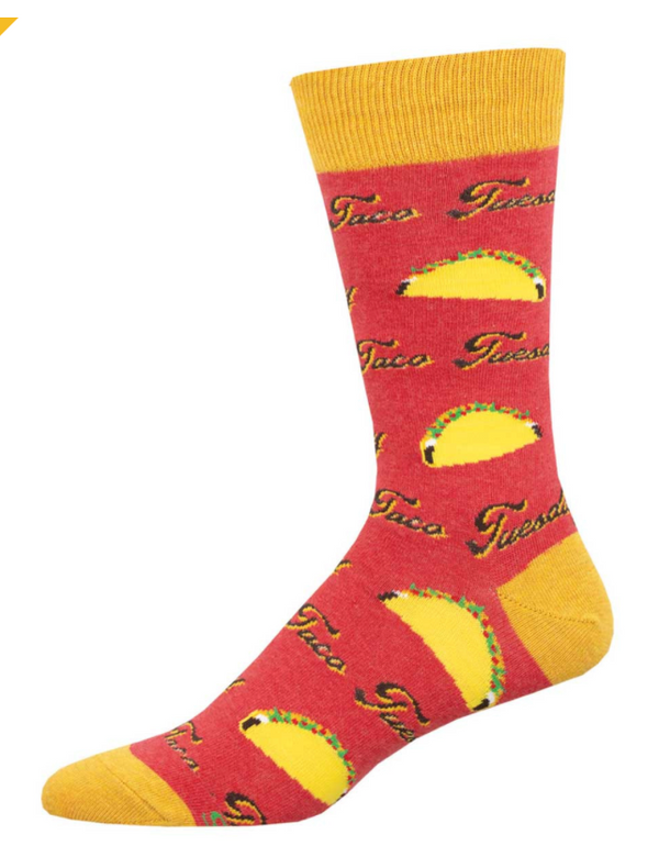 Men's Taco Tuesday Crew Sock -Red