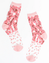 Sock Candy Cherry Blossom Sheer Crew Sock
