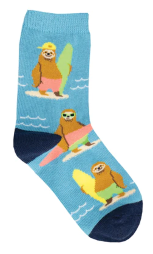 Kid's Sloth Grom Crew Socks -2-4 Years