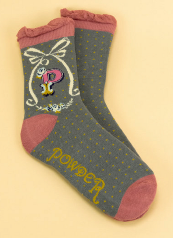 Alphabet Ankle Socks -P