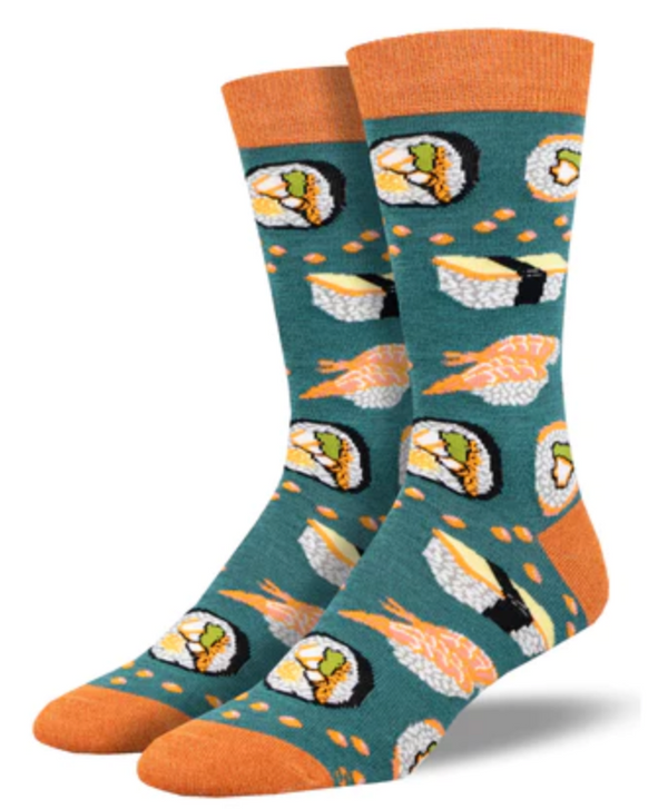 Men's Bamboo Sushi Come, Sushi Go Crew Sock