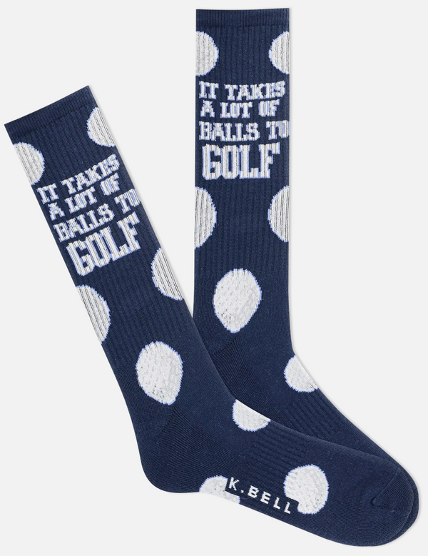 Men's It Takes A Lot of Balls to Golf Crew Socks Black