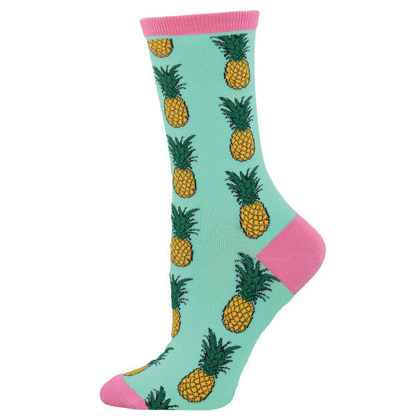 Women's Pineapple Crew Sock -Wintergreen