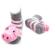 Grey Pink Piggy Boogie Toes Rattle Sock 1-2Y*